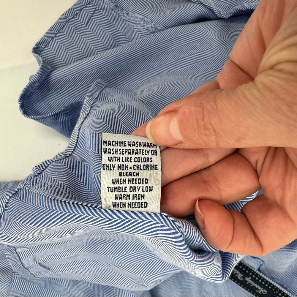 Robert Graham Button Down French Cuff Shirt Men’s 2XL Blue Houndstooth - Picture 8 of 13